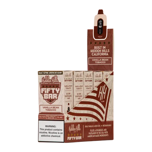 BUY 1 GET 1 FREE Vanilla Bean Tobacco Hidden Hills X Fifty Bar | Vape Amazon India Hidden Hills Club