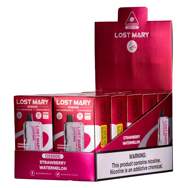 BUY 1 GET 1 FREE Strawberry Watermelon Lost Mary OS5000 Luster | Vape Amazon India Lost Mary