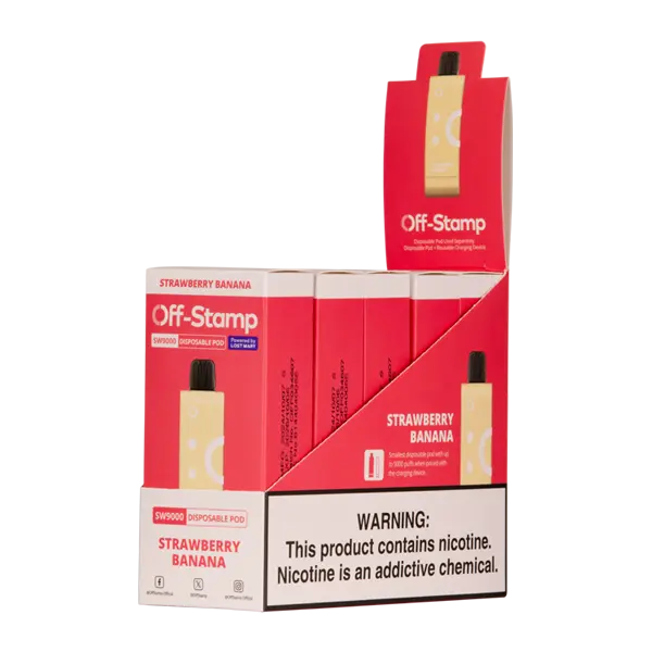 BUY 1 GET 1 FREE Strawberry Banana OFF STAMP SW9000 Disposable | Vape Amazon India Off Stamp