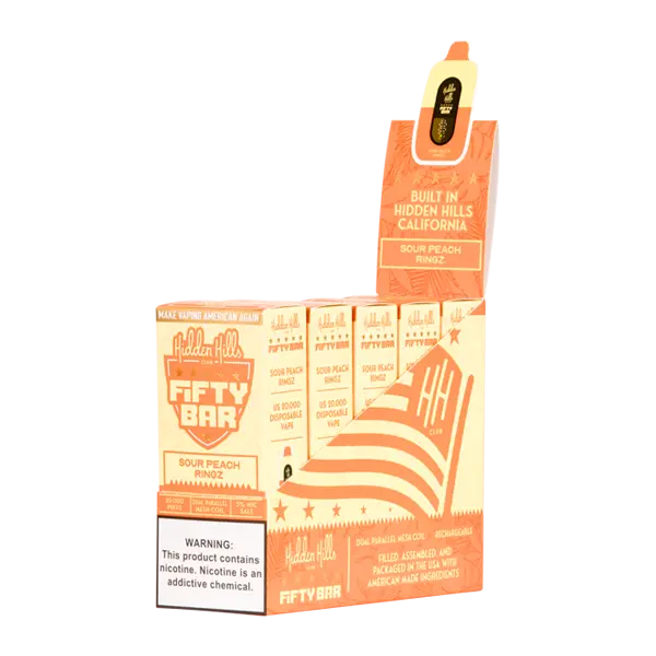 BUY 1 GET 1 FREE Sour Peach Ringz Hidden Hills X Fifty Bar | Vape Amazon India Hidden Hills Club