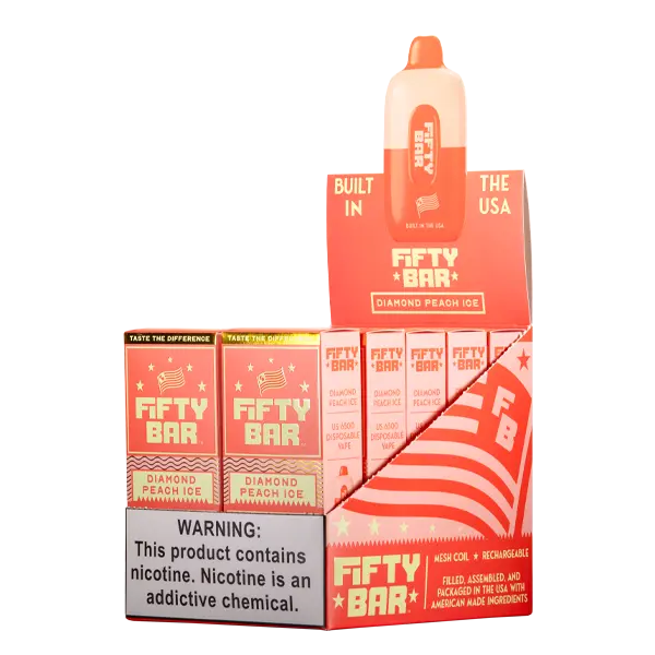 BUY 1 GET 1 FREE Diamond Peach Ice Fifty Bar | Vape Amazon India Beard Vape Co
