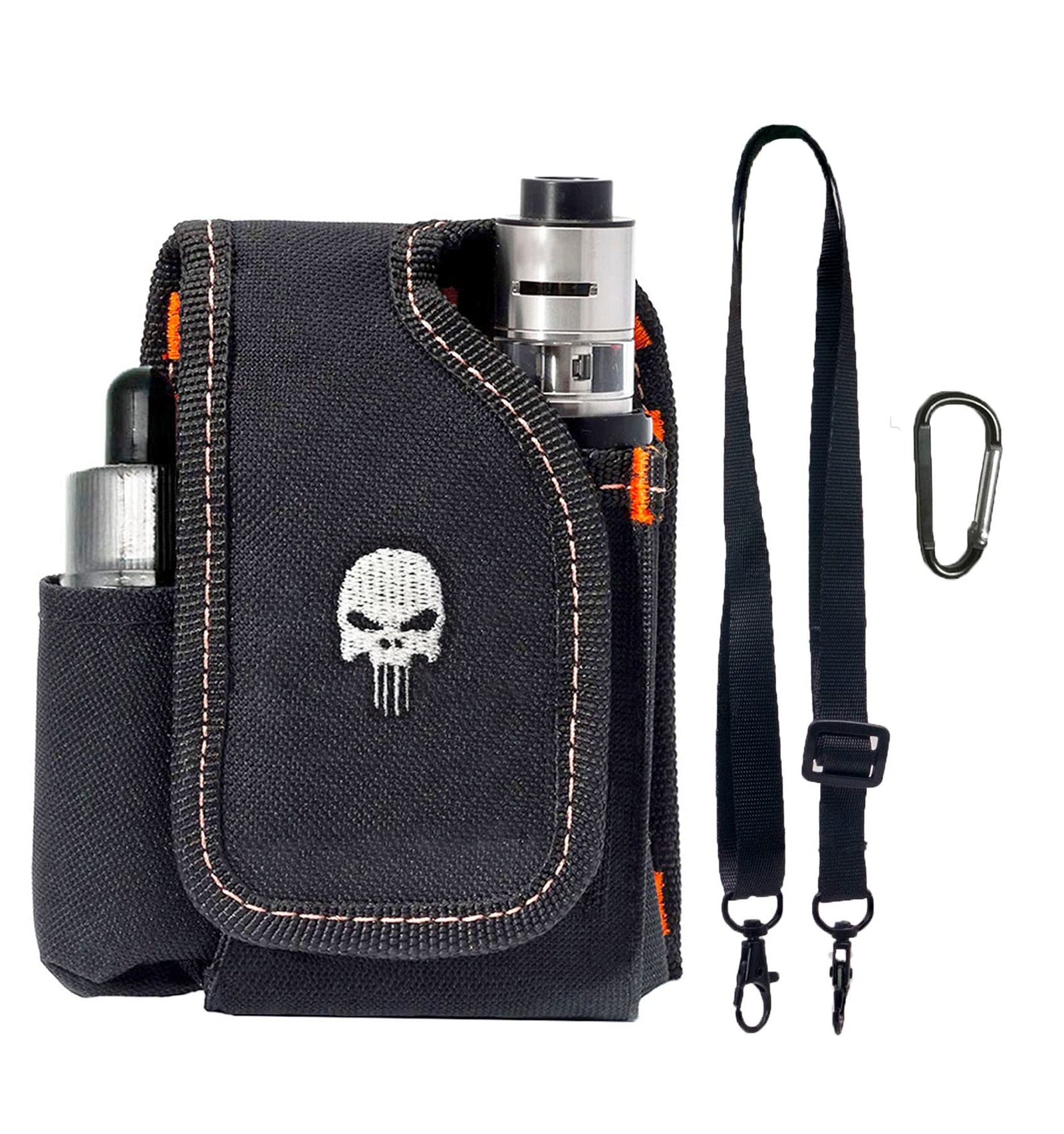 Disrerk Nylon Vape Mod Carrying Bag, Vapor Case for Box Mod, Tank, E-Juice, Battery - Best Vape Portable Travel to Keep Your Vape Accessories Organized [CASE ONLY] (Skull)