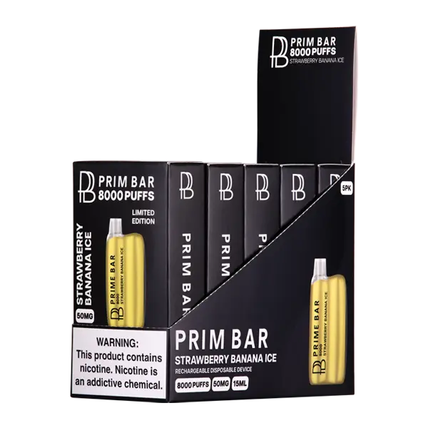 BUY 1 GET 1 FREE Strawberry Banana Ice Prime Bar 8000 | Vape Amazon India Prime Bar