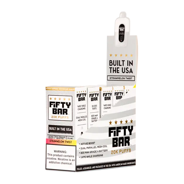 BUY 1 GET 1 FREE Strawberry Watermelon Ice Fifty Bar 20K | Vape Amazon India Beard Vape Co