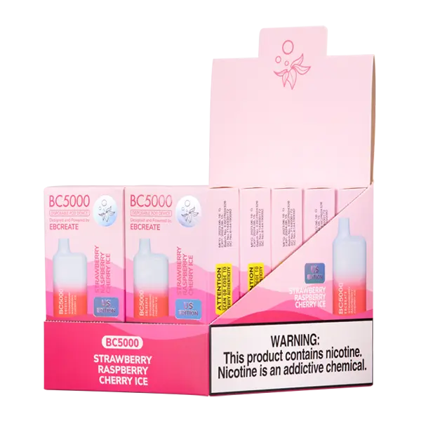 BUY 1 GET 1 FREE Strawberry Raspberry Cherry Ice BC5000 | Vape Amazon India EBCREATE