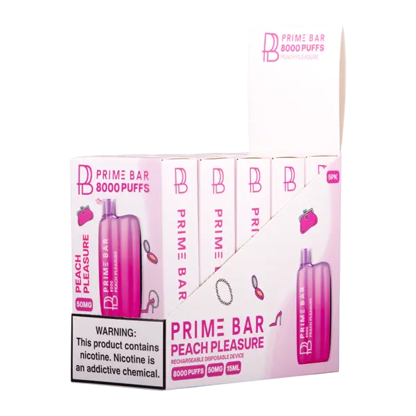 BUY 1 GET 1 FREE Peach Pleasure Prime Bar 8000 | Vape Amazon India Prime Bar