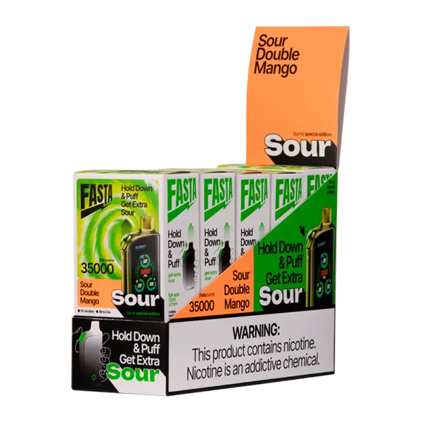 BUY 1 GET 1 FREE Sour Double Mango FASTA Burrst 35000 (Sour Edition) | Vape Amazon India FASTA