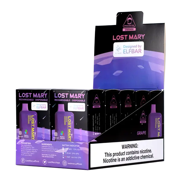 BUY 1 GET 1 FREE Grape Lost Mary OS5000 | Vape Amazon India Lost Mary