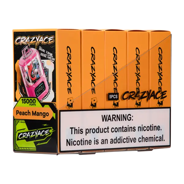 BUY 1 GET 1 FREE Peach Mango Crazy Ace B15000 | Vape Amazon India Crazy Ace